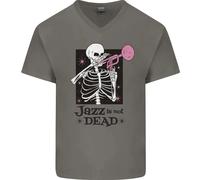 Il Jazz Non È Morto Teschio Maglietta In Cotone A V-Collo Per Uomo