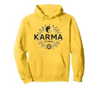 Il Karma è Reale: Yin Yang Equilibrio Spirituale Saggezza Felpa con Cappuccio, Unisex per Adulti, Limone, XL