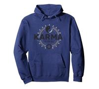 Il Karma è Reale: Yin Yang Equilibrio Spirituale Saggezza Felpa con Cappuccio, Unisex per Adulti, Navy, XL