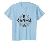 Il Karma è Reale: Yin Yang Equilibrio Spirituale Saggezza Maglietta, Bambini, Celeste, 4 Anni