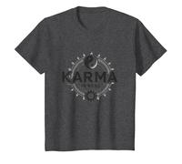 Il Karma è Reale: Yin Yang Equilibrio Spirituale Saggezza Maglietta, Bambini, Grigio Scuro, 10 Anni
