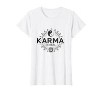 Il Karma è Reale: Yin Yang Equilibrio Spirituale Saggezza Maglietta, Donna, Bianco, M