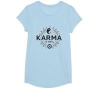 Il Karma è Reale: Yin Yang Equilibrio Spirituale Saggezza Maglietta, Ragazze, Celeste, S