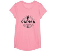 Il Karma è Reale: Yin Yang Equilibrio Spirituale Saggezza Maglietta, Ragazze, Rosa, L