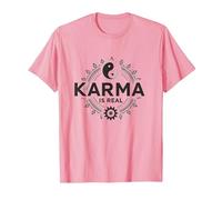 Il Karma è Reale: Yin Yang Equilibrio Spirituale Saggezza Maglietta, Uomo, Rosa, 3XL
