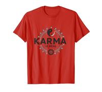 Il Karma è Reale: Yin Yang Equilibrio Spirituale Saggezza Maglietta, Uomo, Rosso, XL