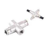 Il kit di connettori scorrevoli in ottone per il sistema di nebulizzazione ad alta pressione include un raccordo a T a gomito dritto con chiusura ed estremità maschio d 2pcs 1/8 quick straight double