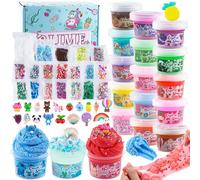 Il kit di slime da 18 confezioni include 6 slime al burro, 6 slime nuvola e 6 slime in cristallo trasparente, slime preconfezionati grandi da 48 FL OZ, confezione di slime da 56 pezzi per bambini