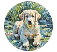 Il Labrador Retriever1000 Piece Puzzle Per Adulti Collezione Circle of Colors, JigsawPetdog Arte, Regalo Forma Rotonda1000pcs (67.5x67.5cm)