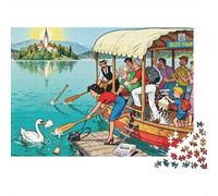 Il Lago Bled Pletna Boat Boarding Tangle Puzzle in Legno Impermeabile DIY Puzzles Da 1000 Pezzi Regali Per Adulti Colorati Giochi Educativi