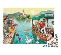Il Lago Bled Pletna Boat Boarding Tangle Puzzle in Legno Impermeabile Puzzles Da 1000 Pezzi Per Adulti Divertenti Per Decorazioni Domestiche