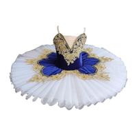 Il Lago dei Cigni Partito Ballerina Fase Danza Concorso Costume Ragazze Professionale Balletto Tutu Vestito Bambini delle Donne Piatto Pancake,Blu,150