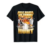 Il Latte Mi Fa Male la Pancia Meme Divertente della Mucca Maglietta