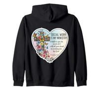 Il Lavoro di Assistente Sociale Cristiano è Il Mio Ministero biblico Floreale Felpa con Cappuccio