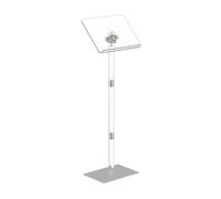 Il leggio Trasparente in Acrilico Adjuble, Adatto per chiese, Misura 45x33x107 cm ed è Ideale per attività, allestimenti Semi-autoportanti, asili Nido e scuole primarie. È Leggero e portatil