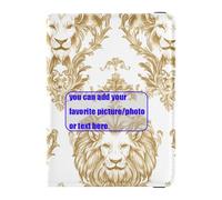 Il Leone Bianco e Oro Personalizzare In Pelle Porta Passaporto Copertina Portafoglio Documenti di Viaggio Organizzatore Protector Documenti Organizer Titolare Accessori Leggero, Il Leone bianco e oro,