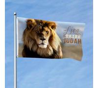 Il Leone Della Tribù Di Giuda Bandiere Di Benvenuto Con 2 Occhielli Bandiera Da Cortile Resistente Alle Intemperie Bandiere Da Giardino Decorazione Per All'Aperto Fattoria Esterni 90X152Cm
