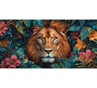 Il Leone Dipingere con i Numeri Kit, Foglia Grande Paint by Numbers Adulti, Set di Pittura con i Numeri, Kit di Pittura Acrilica, Principianti Facile su Tela Fai da Te Pittura a Olio 60x120cm J0L-259