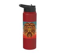 Il leone Leone astratto impressione viso colorato acquerello Stainless Steel Insulated Water Bottle