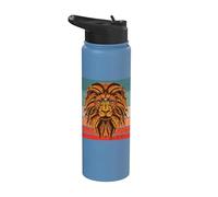 Il leone Leone astratto impressione viso colorato acquerello Stainless Steel Insulated Water Bottle