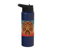 Il leone Leone astratto impressione viso colorato acquerello Stainless Steel Insulated Water Bottle