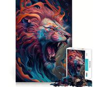 Il Leone Ruggente Puzzle da 1000 Pezzi per Adolescenti Puzzle Gioco di Pensiero Semplice Divertente Taglio Preciso Scegli il Desiderio di Babbo Natale 50x75cm