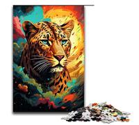 Il leopardo nel cratere è circondato da schizzi Molti puzzle da 1000 pezzi per adulti come regalo Il miglior regalo adatto per adolescenti dai 14 anni in su Dimensioni 75x50 cm