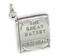 Il libro del Grande Gatsby di Fitzgerald ciondolo in argento sterling .925 x1 li