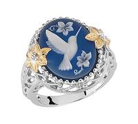 Il Libro Del Signore Degli Anelli Anello a forma di Anello grande Anello Anello Anello di diamanti Colibrì Regalo vintage Anello di diamanti con di diamanti Anello Anello Di Cavallo (D, One Size)