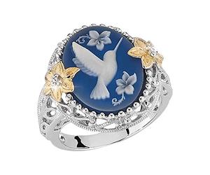 Il Libro Del Signore Degli Anelli Anello a forma di Anello grande Anello Anello Anello di diamanti Colibrì Regalo vintage Anello di diamanti con di diamanti Anello Anello Di Cavallo (E, One Size)