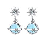 Il Libro Del Signore Degli Anelli Orecchini con strass a stella per donna Orecchini a clip con orecchio con strass a stella Orecchini pendenti eleganti con strass Orecchini da (1-Sky Blue, One Size)