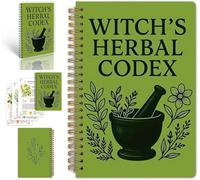 Il libro di erbe incantato, codice di erbe da strega, libro di erbe con raccolta di erbe, diario di apprendimento A5 per stregoneria ed erboristeria, guida completa ai rimedi a base di erbe (1, verde)