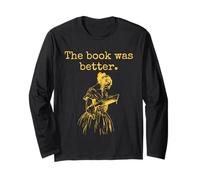 Il libro era meglio Vintage Woman Reading Design Maglia a Manica