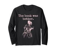 Il libro era meglio Vintage Woman Reading Design Maglia a Manica