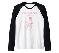 Il libro era meglio Vintage Woman Reading Design Maglia con Maniche Raglan