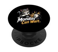 "Il lunedì può aspettare" - Sveglia Cat Smash PopSockets PopGrip Adesivo