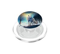 Il lupo bianco nella neve PopSockets PopGrip per MagSafe