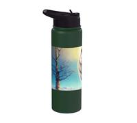 Il lupo bianco nella neve Stainless Steel Insulated Water Bottle