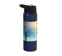 Il lupo bianco nella neve Stainless Steel Insulated Water Bottle