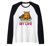 Il Lusso è la mia Vita Cat Art Maglia con Maniche Raglan