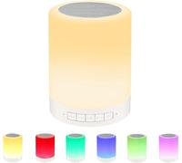 Il Macchia Lampada LED da Comodino Touch con Altoparlante Bluetooth Speaker Wireless USB Luce Notturna Multicolore dimmerabile Varie intensita