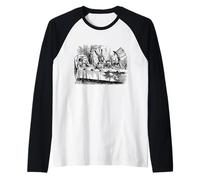 Il Mad Tea Party di Sir John Tenniel Maglia con Maniche Raglan