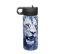 Il maestoso leone. Thermos in paglia alla moda - design anti-caduta e a prova di perdite, da portare con te quando viaggi, fitness e scuola,
