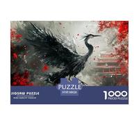 Il maestoso puzzle nero gru 1000 pezzi foglia d'acero e pagoda puzzle 100% cartone riciclato per tutta la famiglia, 38 x 26 cm, 1000 pezzi