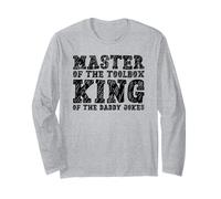 Il maestro della cassetta degli attrezzi King of the Daddy scherzi Funny Tool Dad Maglia a Manica