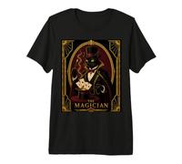 Il Mago Gatto Nero Art Deco Murder Mystery Maglietta Premium
