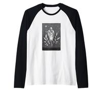 Il Mago, Scheletro Tarocchi Card Occulto Halloween Gotico Maglia con Maniche Raglan