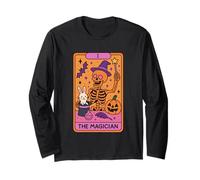 Il Mago Scheletro Tarocco Carta Design Maglia a Manica