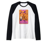 Il Mago Scheletro Tarocco Carta Design Maglia con Maniche Raglan