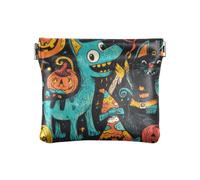 Il male zucca gialla su Halloween moda donna in pelle portamonete portafoglio impermeabile trucco borsa cambio borsa per le donne guarda monedas para carro